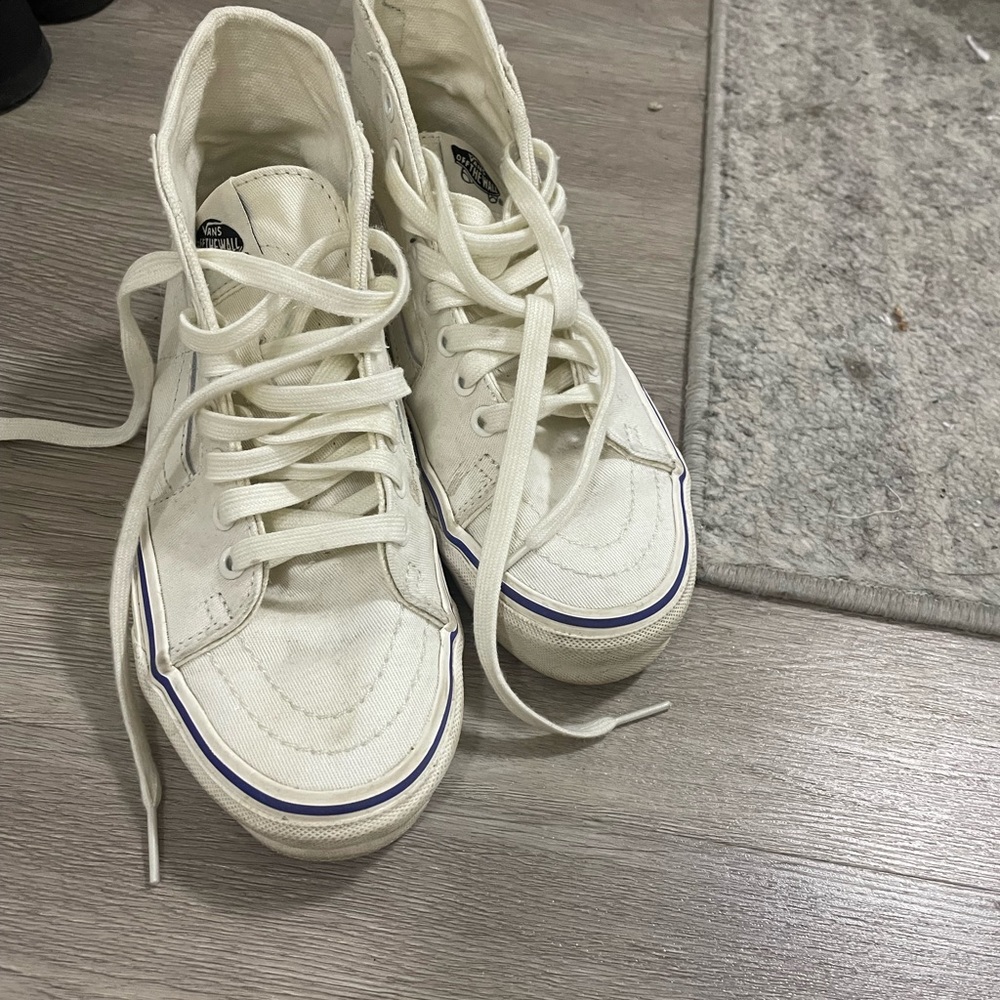 Vans white high tops size 6